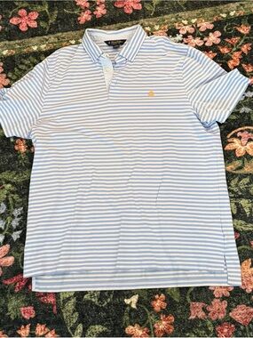 Brooks Brothers Light Blue & White Striped Polo